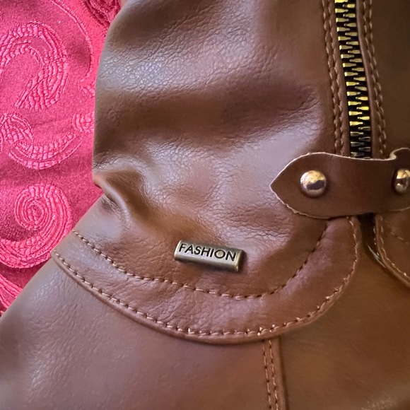 Vintage Brown Leather Fashion Boots Made In Brazil Size 42 With heels new - Picture 2 of 5